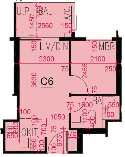 上然 Le Mont 一房戶型 - 301-313呎，370-390萬